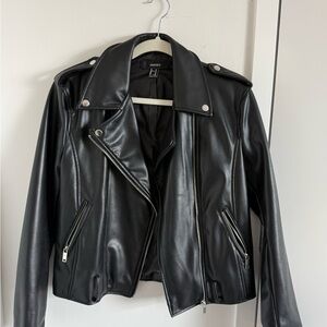 Forever 21 Black Faux Leather Biker Jacket